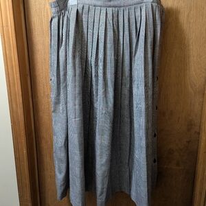 Worthington Gray Plaid A-Line Skirt